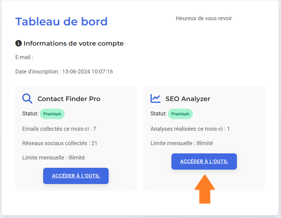 Accès à SEO Analyzer