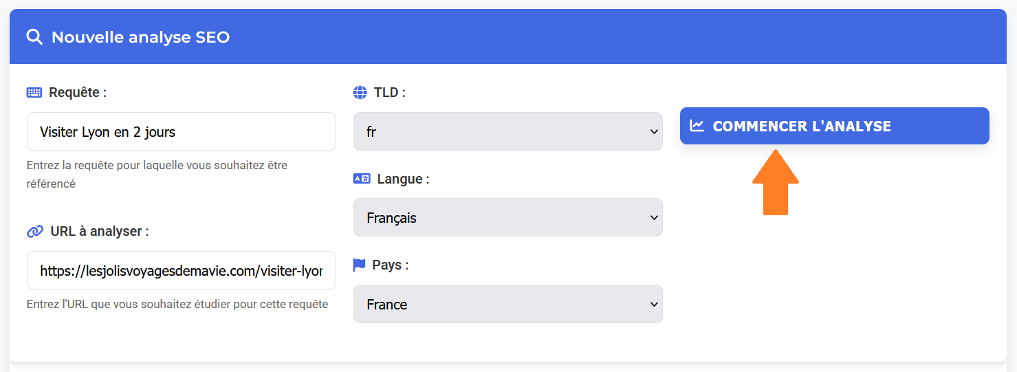 Lancement SEO Analyzer