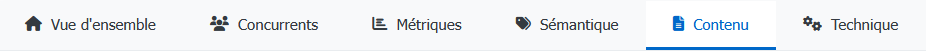 Informations sur les concurrents par onglets