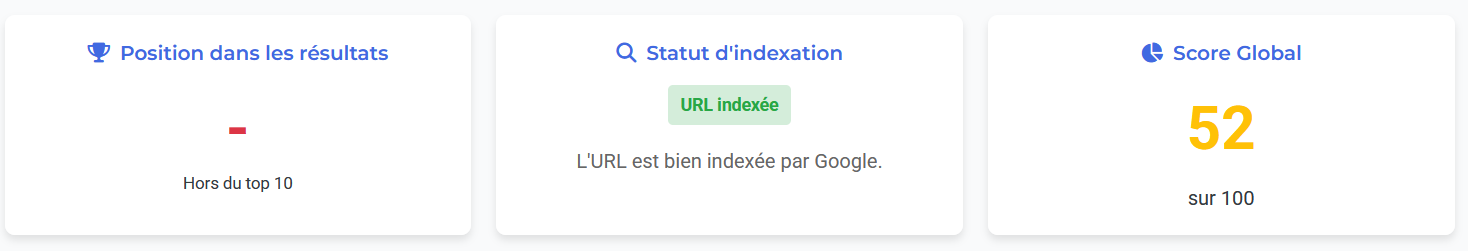 SEO Analyzer : Résultats